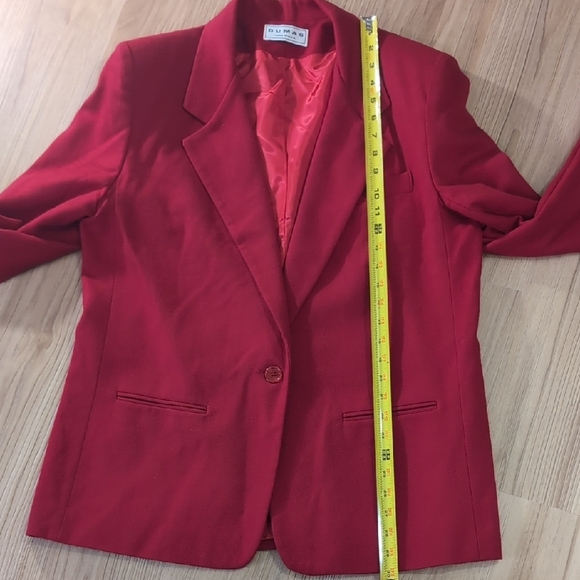 Pierre Dumas Red Blazer Structured Suit Jacket - Picture 4 of 7